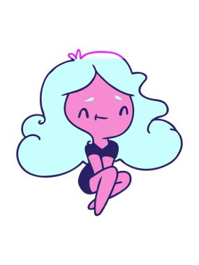 Tatlı Kawai kızının çizgi film çiziminin animasyonunu aç.