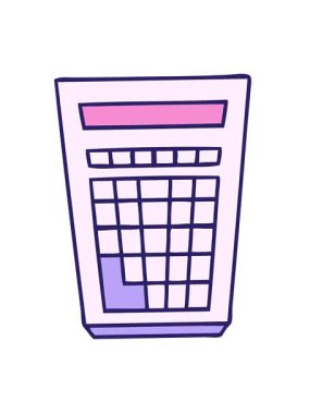 El çizimi tuhaf çizgi film hesap makinesinin hareketli animasyonunu oynat