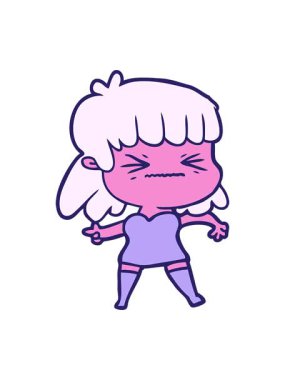 neon renkli kadın çizgi filminin hareketli animasyonu