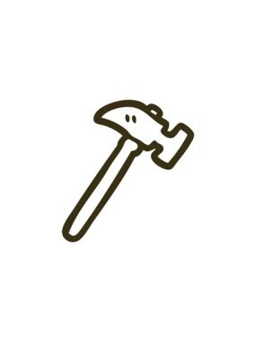 Çizgi film çekiç simgesinin renk animasyonu değişiyor