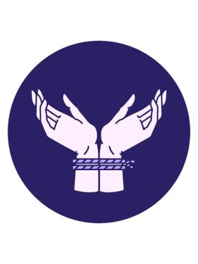 Bir çift bağlanmış elin hareketli ikonik dövme görüntüsü