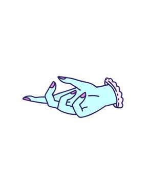 Geleneksel el tarzında bir dövmenin karalama hareketinin canlandırıcı etkisi