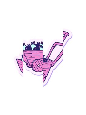 Çizgi film arabasının çıkartmasının bölünmüş hareket animasyonu