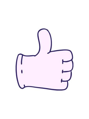 karikatür eldiveninin parlayan radyoaktif canlandırması başparmak işareti veriyor