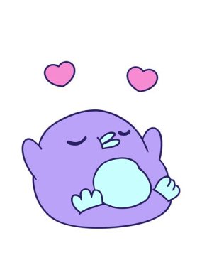 dönen kalp animasyonu serbest çizim sevimli kawaii kırmızı robin çizgi filmi