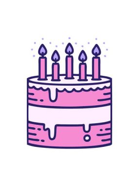 Doğum günü pastası karikatürünün hareketli animasyonu