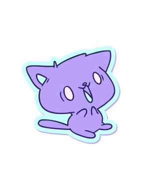 Tatlı kawaii kedisinin çizgi film çiziminin dikkat çekici animasyonu