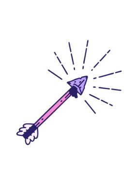 Geleneksel dövme stili eski çakmaktaşının hareketli canlandırması