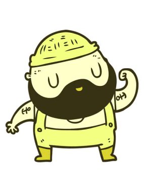 Çizgi film sert balıkçısının renk animasyonu değişiyor