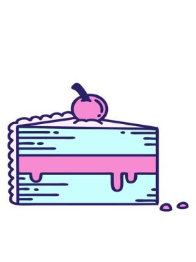 Dövmenin hareketli animasyonu geleneksel bir dilim pasta şeklinde.