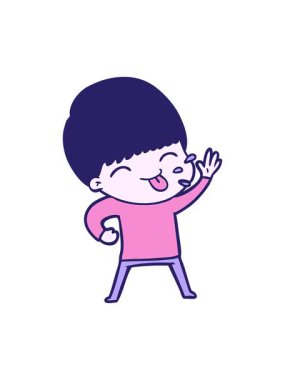 Mutlu çizgi film çocuğunun parlak ışık efekti.