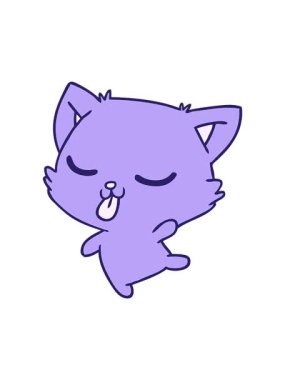 Şirin kawaii kedi çizgi filminin döner hareketli animasyonu