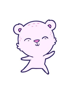 Bir ayı çizgi film karakterinin pixelize etkisi