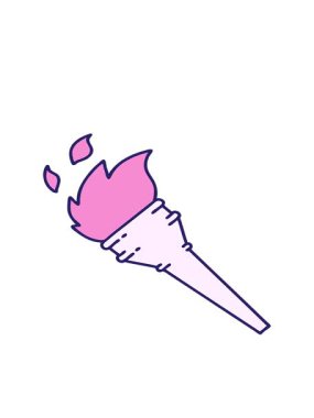 Dövmenin hareketli animasyonu geleneksel bir meşale stilinde.