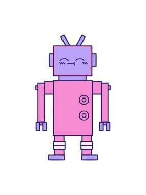 bob and pause animation of cute cartoon of a robot illustration