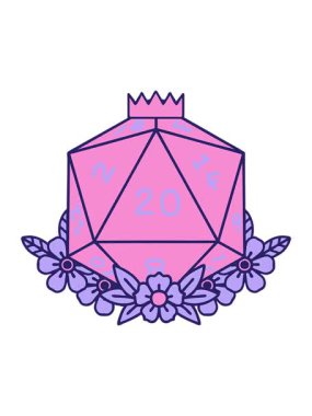 20 D20 zarını çiçek elementleriyle salla ve duraklat