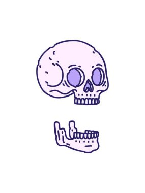 attention grabbing animation of tattoo in traditional style of a skull illustration