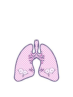 Çizgi film akciğerlerinin zıplama hareketi