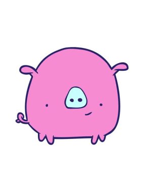 Çizgi film mutlu domuzun hareketli animasyonu