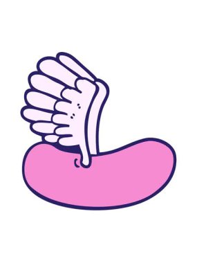 El çizimi karikatür tarzı uçan sosisin titreşimli hareketi