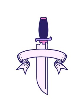 Geleneksel dövmenin bıçak pankartıyla canlandırılması efekti