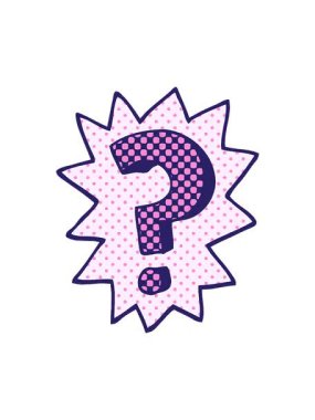 Çizgi roman tarzı soru işaretinin basınçlı animasyonu