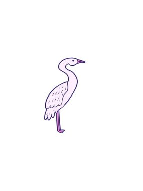 Çizgi film leyleğinin yatay titreşimli animasyonu