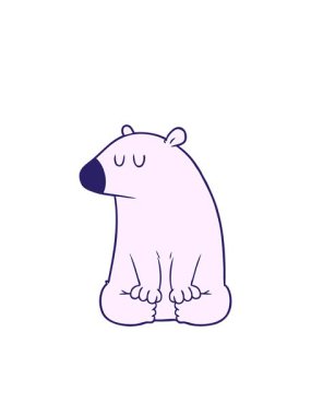 blinking radial lines animation of a christmas polar bear cartoon