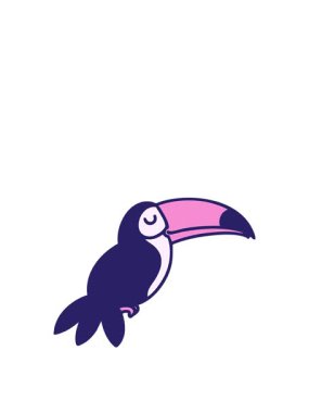 Brezilya Toucan kültürel hayvan ikonu çiziminin hareketli animasyonu