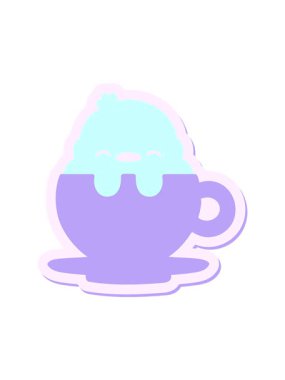 Çay fincanı etiketindeki sevimli yavru kuşun animasyonunu durdurup duraklat