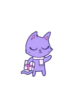 Sakin kedi çiziminin yatay titreşimli animasyonu