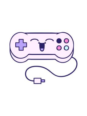 Oyun kontrolörünün sevimli çizgi filminin basınçlı canlandırması