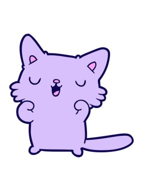 Kedilerin mutlu çizimlerinin neon ışık efektleri