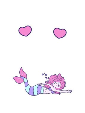 dönen kalpler denizkızı çizgi film elementinin animasyonu