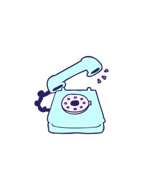 Çizgi film eski telefonun yıldız patlaması etkisi animasyonu