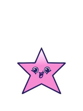 Bir altın yıldızın gölgeli çizgi filminin animasyonunu genişletiyor.