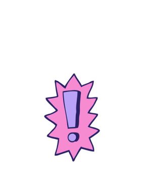 karikatür stili ünlem işaretinin zıplama hareketi animasyonu