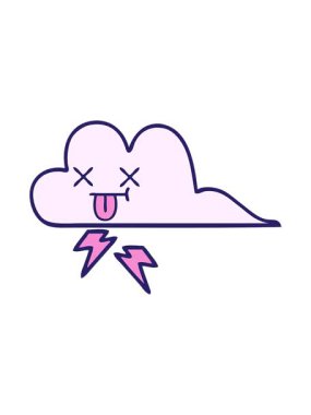 Gök gürültüsü bulutunun karikatürünü salla ve durdur