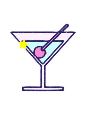 Parlayan yıldızlar Cocktail Tebeşir Çiziminin animasyonunu etkiler