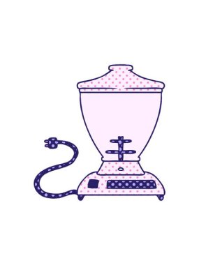 Dikkat çekici bir el çizimi yemek mikserinin karikatürü.