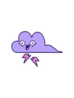 Bir fırtına bulutunun çizgi film çiziminin yıldız patlaması etkisi animasyonu