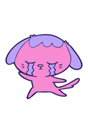 karikatür ağlayan köpeğin hareketli animasyonu