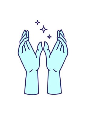 pixelize effect animation of iconic tattoo style image of mystic hands