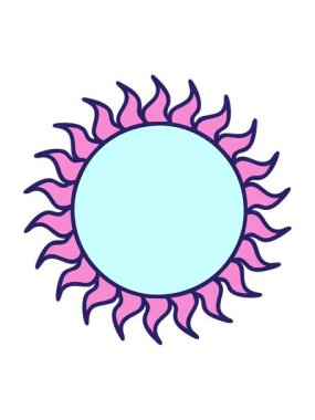 Güneşin dövme çizgi filminin hareketli animasyonu