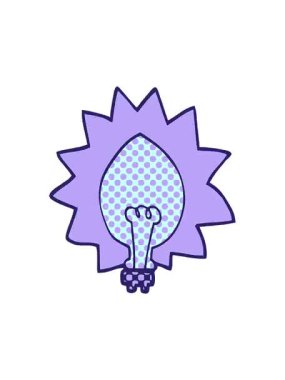 Karikatür karikatür ampulünün titreyen hareketi.