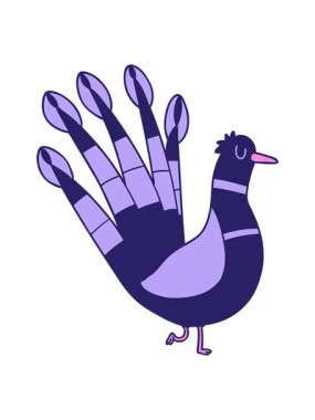 Çizgi film tavus kuşunun animasyonunu salla ve durdur