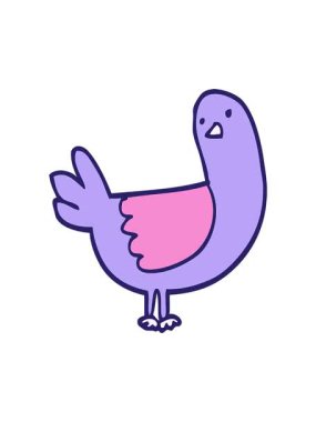 Çizgi film güvercini hareketli animasyonu