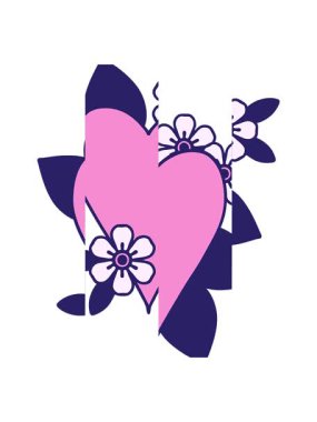 Dövmenin hareketli animasyonunu botanik kalbin geleneksel tarzında bölmek