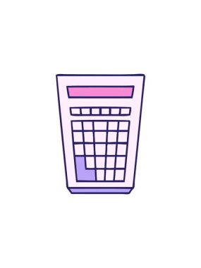 El çizimi ilginç karikatür hesap makinesinin gösterişli satış animasyonu