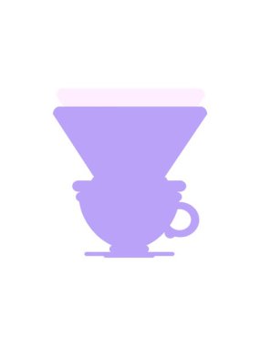 Bir filtre kahve fincanının düz renk çiziminin dönen hareket animasyonu